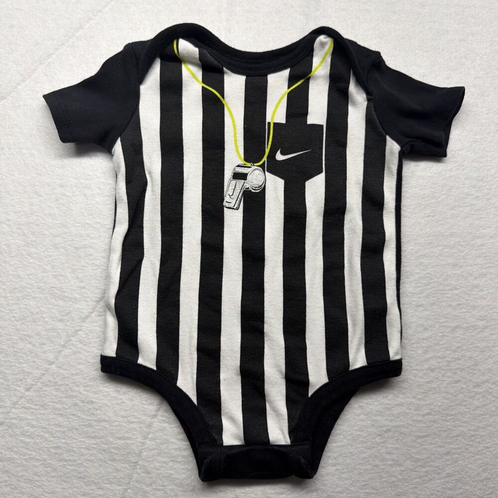 Nike Striped Referee Bodysuit Whistle Halloween Costume One Piece - Baby 3-6 M
